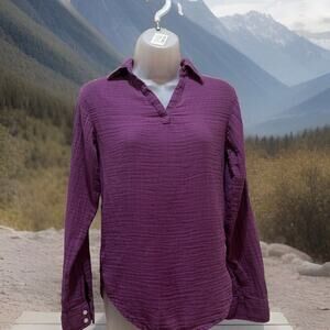 Women’s Magellan Outdoors Boyfriend Fit Purple Long sleeve Tunic Size XS